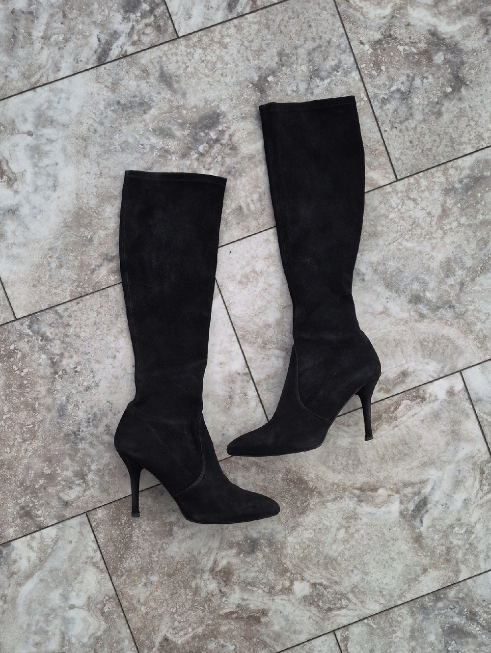 STUART WEITZMAN STRETCH SUEDE KNEE HIGH BOOTS SZ 8 EUC